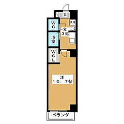 エスポワールK 1Kの間取図画像