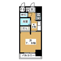 AXIS桜通内山 1Kの間取図画像