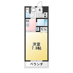 ドミールイースト 1Kの間取図画像