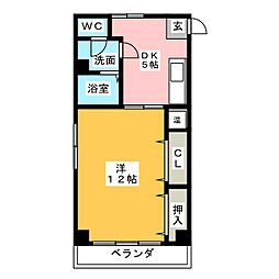 アパートメントオールドウェル 1DKの間取図画像