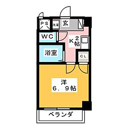 クレストール住田 1Kの間取図画像