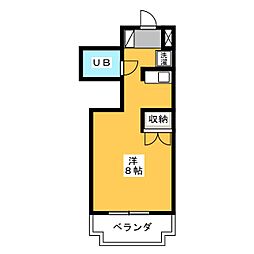 アロンサンシャイン ワンルームの間取図画像