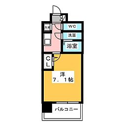 エスリード千種パークフロント 1Kの間取図画像