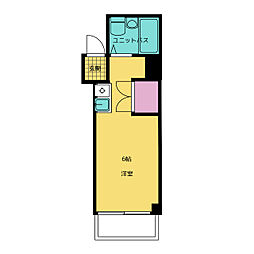 姫川ヴィレッジ ワンルームの間取図画像