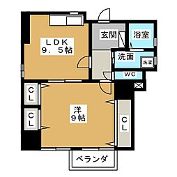 東櫻館 1LDKの間取図画像