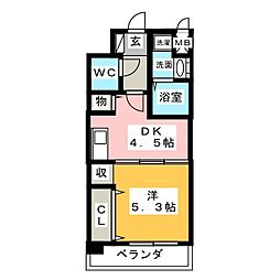 フォレスト9 1DKの間取図画像