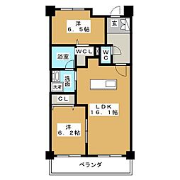 ロイヤルパークス千種 2LDKの間取図画像