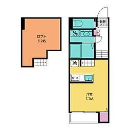 グレイスコート 1Kの間取図画像