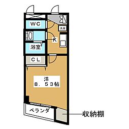 アビターレ豊前 1Kの間取図画像