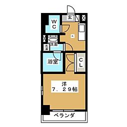 コスモナーレ★千種 1Kの間取図画像