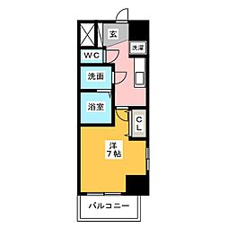 エステムコート名古屋新栄アクシス 1Kの間取図画像
