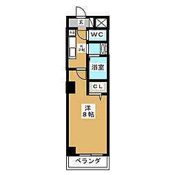 YMC葵 1Kの間取図画像