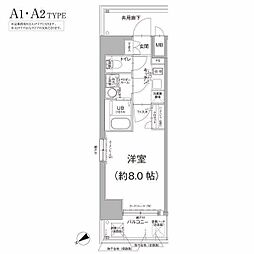エスリード新栄グラティア 1Kの間取図画像
