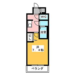 アドバンス名古屋モクシー 1Kの間取図画像
