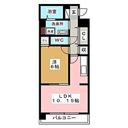 オレンジスクエア 1LDKの間取図画像