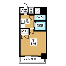 ヒルズ千種 1Kの間取図画像