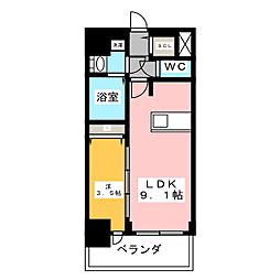 プレサンス葵デュリス 1LDKの間取図画像