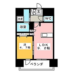 ファステートNAGOYA今池バレンシア 1LDKの間取図画像