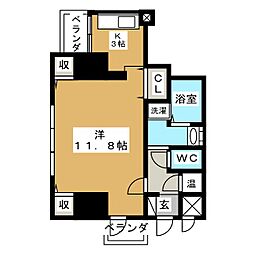 プレステージ千種 1Kの間取図画像