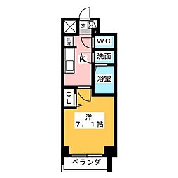 プレサンス桜通ベルノ 1Kの間取図画像