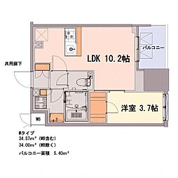 S-RESIDENCE千種belvia TOWER(べルヴィアタワー) 1LDKの間取図画像