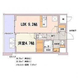 S-RESIDENCE千種belvia TOWER(べルヴィアタワー) 1LDKの間取図画像