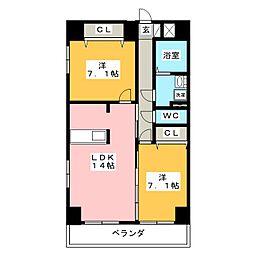 S-FORT鶴舞marks 2LDKの間取図画像