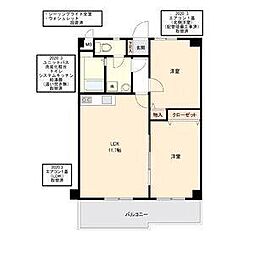 レジデンス代官町スクエア 2LDKの間取図画像
