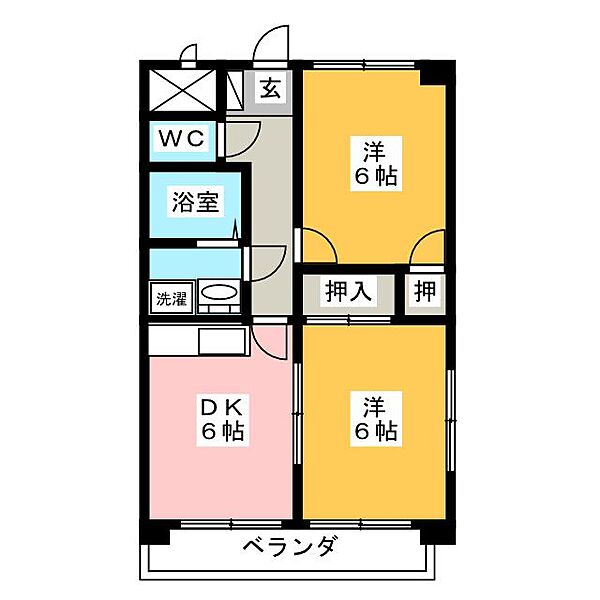 ロワII森田町 ｜愛知県名古屋市中村区森田町３丁目(賃貸マンション2DK・2階・43.74㎡)の写真 その2