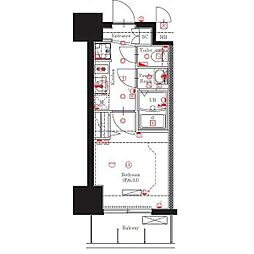 MAXIV名古屋 11階1Kの間取り