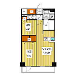 Cedar Noritake 2LDKの間取図画像