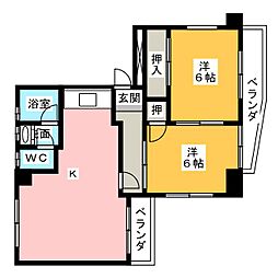 クレアパレス 2LDKの間取図画像