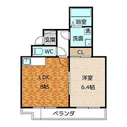 タウンコートN.T.K. 1LDKの間取図画像