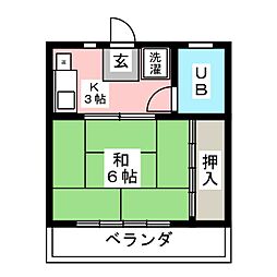 コンフォート永和 1Kの間取図画像