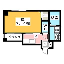 パークサイド名駅南 1Kの間取図画像