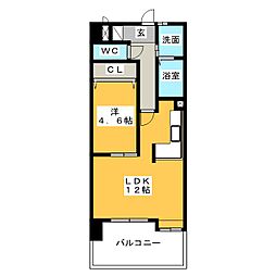 サンモール新道 1LDKの間取図画像