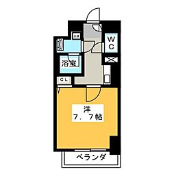 ResidenceYuki 1Kの間取図画像