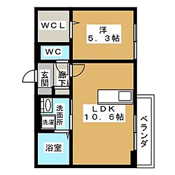 D-room名駅E 1LDKの間取図画像