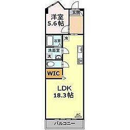 コーポほんじん 1LDKの間取図画像
