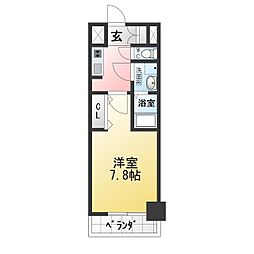 メイクス名駅太閤 1Kの間取図画像