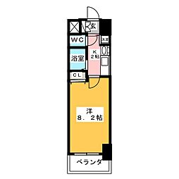 プレサンス名古屋駅前グランヴィル 1Kの間取図画像