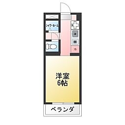 パールハイツ 1Kの間取図画像