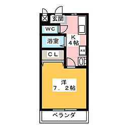 ヴィブレルーチェ 1Kの間取図画像