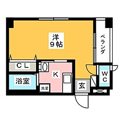 メゾン豊龍苑 1Kの間取図画像