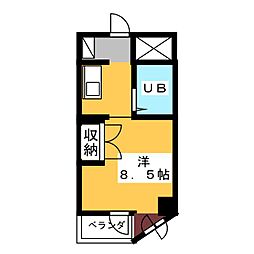 グランドゥール ワンルームの間取図画像
