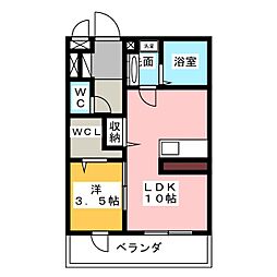 シュエット 1LDKの間取図画像