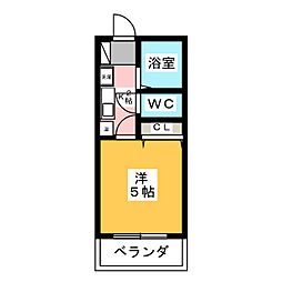 アネスト本陣 1Kの間取図画像