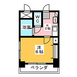 サコ・グレイスフル 1Kの間取図画像