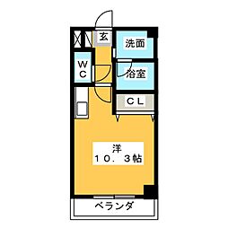 グレイスメゾン本陣 ワンルームの間取図画像