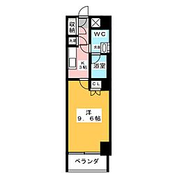 スクエア名駅南 1Kの間取図画像